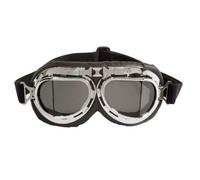 ONE CAMAMOTO OCCHIALI VINTAGE HARLEY CROMO CUOIO NERO LENTI FUMEE