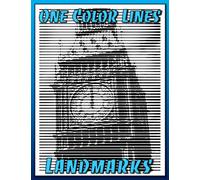 ONE COLOR LINES: Landmarks - New Kind of Coloring with One Color to Use for Adults Relaxation & Stress Relief