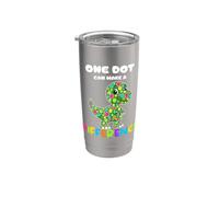 One Dot Can Make A Difference T-Rex Ragazze Ragazzi Insegnanti Bicchiere termico in acciaio inox doppia parete