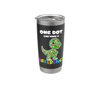 One Dot Can Make A Difference T-Rex Ragazze Ragazzi Insegnanti Bicchiere termico in acciaio inox doppia parete