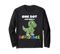 One DOT Can Make A Difference T-Rex Ragazze Ragazzi Insegnanti Maglia a Manica