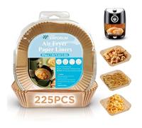 One Emporium Carta forno per friggitrice ad aria - fodere riutilizzabili e antiaderenti, compatibili con Ninja, Tower e Cosori, 225 pz, 20 cm