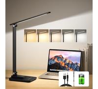 One Fire Lampada da Scrivania Senza Fili, 10 Luminosità+5 Modalità Lampada da Comodino, 3600mAh Lampada Senza Fili, Lampada Touch+Lampada da Tavolo Ricaricabile, Flessibile+Protezione Degli Occhi