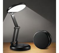 One Fire Lampada da Tavolo Senza Fili LED, Lampada a Batteria Piegabile e Portatile con 9 Livelli di Luminosità, Lampada da Lettura LED Nera, Lampada da Tavolo a Batteria Senza Fili