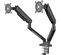 Braccio doppio monitor universale Gaming One for All-21-45 pollici-VESA 75/100 mm-Regolazione dell'altezza-Inclinazione (80°), rotazione (180°) e rotazione (360°) - 14 kg per schermo- Nero (DM8210)