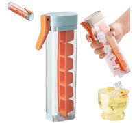 One Glass Ice Maker, vaschetta per cubetti di ghiaccio a pressione con coperchio, strumento portatile per congelare l'acqua, vaschetta verticale salvaspazio per bevande, caffè, cocktail (Arancione)