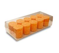 ONE GOODLIFE - Set di candele profumate; idea regalo; 10 candele di cera in stearina, colorate, candele aromatiche per le festività natalizie o per aromaterapia (arancia)
