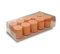 ONE GOODLIFE - Set di candele profumate; idea regalo; 10 candele di cera in stearina, colorate, candele aromatiche per le festività natalizie o per aromaterapia (arancia e vaniglia)