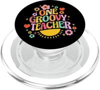One Groovy Teacher Retro School Vibes Citazione positiva PopSockets PopGrip per MagSafe