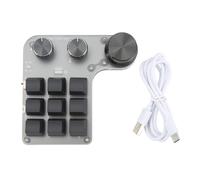 One Handed Mechanical Keyboard RGB Mini Macro Pad with Knobs Adjustable Delay and Sleep Mode for Gamers and Professionals