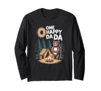 One Happy Dada Camping 1st Birthday Daddy Outdoor Maglia a Manica