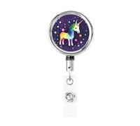 One-Horse Star - Porta badge retrattile in metallo resistente, estensibile e regolabile, resistente all'usura