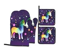 One-horse star stampa cucina cottura cottura 4 pezzi set: forno cottura/griglia/pentola coperchio guanti antiscivolo