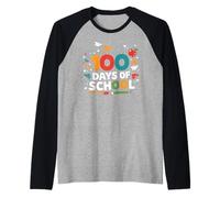 One Hundred Days Later 100 Days of School Student Teacher Maglia con Maniche Raglan