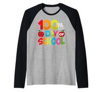 One Hundred Days Later 100 Days of School Student Teacher Maglia con Maniche Raglan