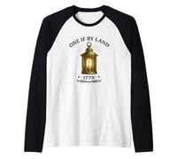 One If By Land 1775 Storia Americana della Lanterna coloniale Maglia con Maniche Raglan
