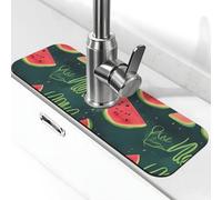 One in a Melon, tappetino per rubinetto per lavello da cucina, paraspruzzi, 14 x 38 cm, in diatomite, ad asciugatura rapida, vassoio per lavello super assorbente, con ventosa per rubinetto e