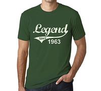 One in the City Uomo Maglietta Leggenda dal 1963 - Legend Since 1963 - 61 Anni Idea Regalo 61° Compleanno T-Shirt Anniversario Stampa Grafica Vintage Anno 1963 novità Bottiglia Verde S