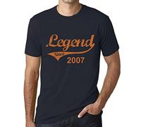 One in the City Uomo Maglietta Leggenda dal 2007 - Legend Since 2007 - 17 Anni Idea Regalo 17° Compleanno T-Shirt Anniversario Stampa Grafica Vintage Anno 2007 novità Marine S