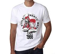 One in the City Uomo Maglietta Stile Autentico dal 1966 - Authentic Style Since 1966 - 58 Anni Idea Regalo 58° Compleanno T-Shirt Anniversario Stampa Grafica Vintage Anno 1966 novità Bianco L