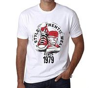 One in the City Uomo Maglietta Stile Autentico dal 1979 - Authentic Style Since 1979 - 45 Anni Idea Regalo 45° Compleanno T-Shirt Anniversario Stampa Grafica Vintage Anno 1979 novità Bianco L