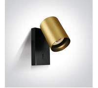 One Light Elatos lampada da parete 1x10 W nero-ottone 65105NA/BBS