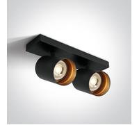 One Light Elatos lampada da soffitto 2x10 W nero 65205N/B