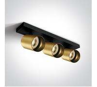 One Light Elatos lampada da soffitto 3x10 W nero-ottone 65305N/BBS