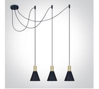 One Light Tala lampada sospesa 3x10 W nero-ottone 63122B/BBS