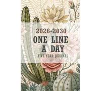 One Line a Day Five Year Journal 2026-2030: 5 Year Memory Book Simple Daily Journaling Vintage Floral Cactus Lover