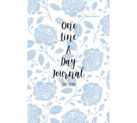 One Line A Day Journal, One Year Journal, Memory Journal, Blue Floral Cover, 6 x 9 inches