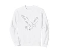 One Line Art Aquila Disegnata con Una Linea Felpa