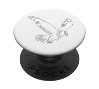 One Line Art Aquila disegnata con una linea PopSockets PopGrip Adesivo