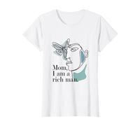 One Line Art Donna - Mamma I Am A Rich Man Femminismo Maglietta