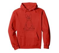One Line Boston Terrier Easy Pose Felpa con Cappuccio
