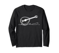 One Line Bouzouki Art Design Minimalista di Musica Greca Maglia a Manica