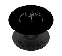 One Line English Bulldog Kiss PopSockets PopGrip Adesivo