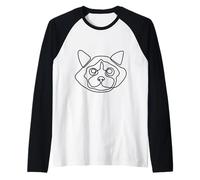 One Line Ragdoll Cat Maglia con Maniche Raglan
