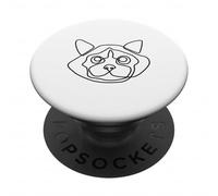One Line Ragdoll Cat PopSockets PopGrip Adesivo