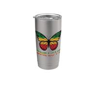 One Love Butterfly Rasta Reggae Peace Rastafari Roots Bicchiere termico in acciaio inox doppia parete
