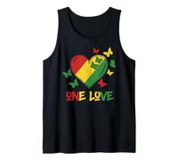One Love Rasta Cuore Reggae Roots Giamaica Farfalla Pace Canotta