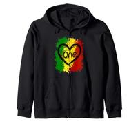One Love Reggae Giamaica Rasta Music Caribbean Pride Felpa con Cappuccio