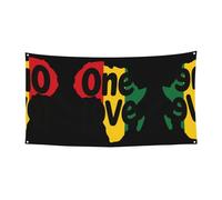 One Love - Striscione da appendere con stampa africana per feste di Halloween, confezione da 1, ideale per feste di Halloween e Natale