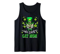 One Lucky Cat Mom Funny Kitten St Patricks Day Cats Lovers Canotta