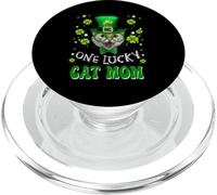 One Lucky Cat Mom Funny Kitten St Patricks Day Cats Lovers PopSockets PopGrip per MagSafe
