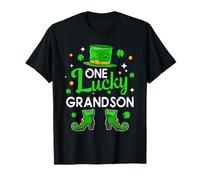 One Lucky Grandson Leprechaun St. Patrick's Day Shamrock Maglietta