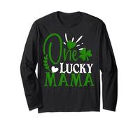One Lucky Mama Mom St.Patricks Shamrock Donne Uomini Regalo Irlandese Maglia a Manica