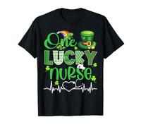 One Lucky Nurse Shamrock Stethoscope Funny St Patricks Day Maglietta
