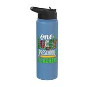 One Lucky Preschool Teacher St Patricks Day Stainless Steel Insulated Water Bottle