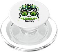 One Lucky Teacher St Patricks Day Shamrock Occhiali da sole PopSockets PopGrip per MagSafe
